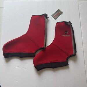 NWT Hincapie Red Neoprene Cycling Shoe Covers Size Medium